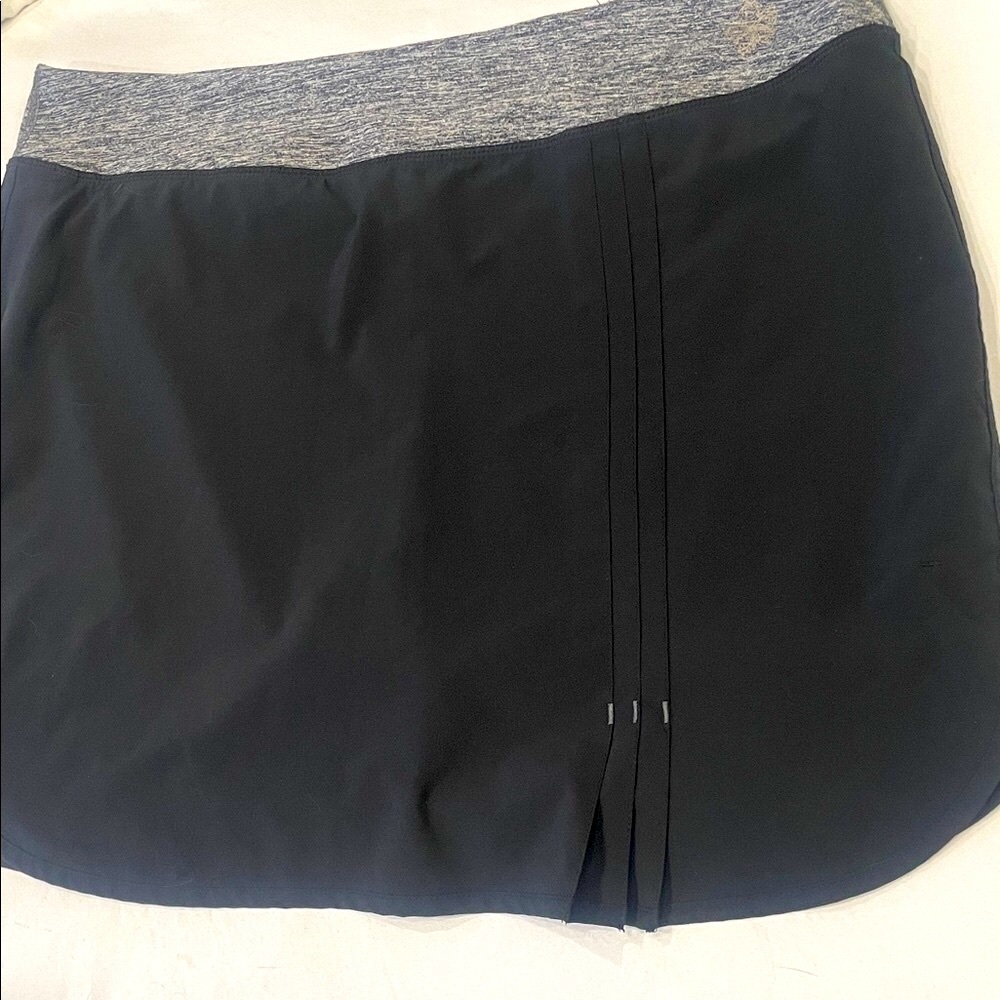 Tuff Athletics Tennis Skort Pleated Black Gray Waistband Shorts Medium M